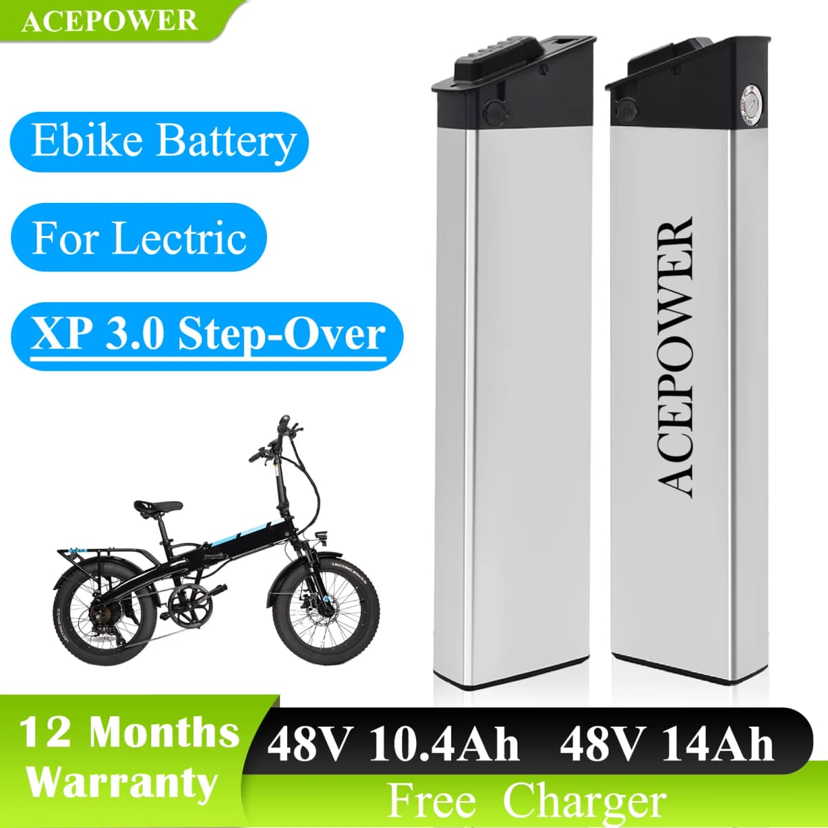 Lectric XP 3.0 Step-Over bike battery 48V 10.4Ah 14Ah for Lectric XP 3.0 Step-Over Long range bike Replacement Battery XP 3.0