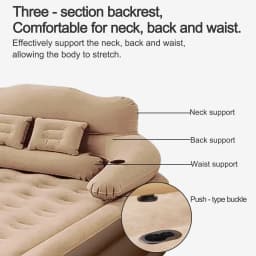 2 Persons Camping Air bed with Backrest 48cm High Bed Inflatable Mattress Camping Folding Home Indoor Outdoor Air Cushion