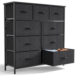 Dresser for Bedroom Storage Drawers, Fabric Storage Tower with 4/5/6/7/8/9/10 Drawers Sturdy Metal Frame