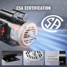 SucceBuy 5HP Air Compressor Motor 230V Electric Motor 3450RPM 56Hz Frame 7/8" Keyed Shaft 2.25" Shaft Length for Compressors