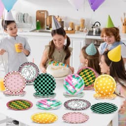 48Pcs Anime Birthday Party Decorations Anime Theme Paper Plates 7 Inch Cartoon Dessert Plates Cartoon Animation Disposable Table