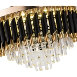 Crystal Ceiling Fan 3 Color Luxury Invisible Chandelier Fan with LED Light Retractable Blades for Living Room , Remote Control