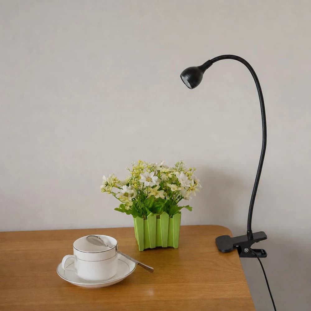 Portable USB Clip-on Reading Lamp Flexible Gooseneck Desk Lamp with Clip for Laptop Bed Headboard Study Work Light