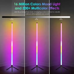 360° RGB Corner Atmosphere Lamp Black, 60LED Music Sync LED Wall Light, USB 5V Rechargeable Battery Powered, Remote APP Button Control Color Changing Ambient Lighting for Home Gaming Decor