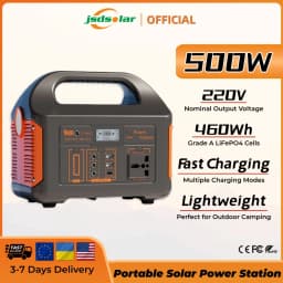 Jsdsolar 300W 500W Portable Solar Power Station Generator 110V220V LED Light Emergency Solar Power Bank for Home Outdoor Camping