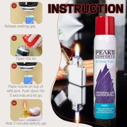 Premium Butane Fuel Replacement Canisters Refill Fluid 150ml/Cans, Without Battery
