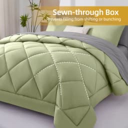 7 Pieces Bed in a Bag King Size, Fluffy Soft All Season Rustic Farmhouse Bedding with Full Sheets Set