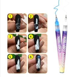12Pcs/Set Nail Acrylic Graffiti Pen 12 Color Nail Marker DIYNail Art Graffiti Pen Nail Polish Pens Drawing Painting Point