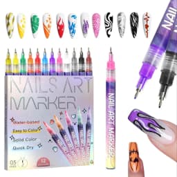 12Pcs/Set Nail Acrylic Graffiti Pen 12 Color Nail Marker DIYNail Art Graffiti Pen Nail Polish Pens Drawing Painting Point