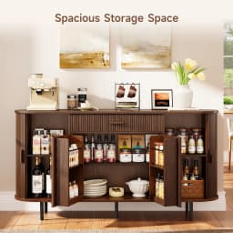 Sideboard Buffet Cabinet With Storage, Versatile Design Sideboard, Wood Kitchen Cabinets Coffee Bar Cabinet For Kitchen