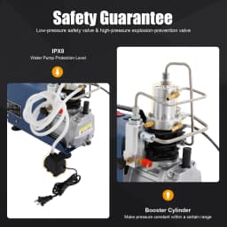 4500PSI 300Bar High Pressure Two-stage Compression Separator YONG HENG Auto Shut Air Pump for Cars, Motorbike, Electric Vehicles