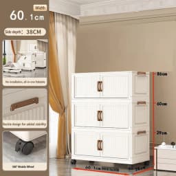 Thickened Home Storage Cabinet for Babies Living Room Bedroom No-Install Plastic Snack Cabinet Multi-Purpose Organizer