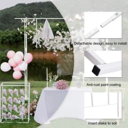 Stereoscopic White Garden Arch Arbor, Super Strong Metal Wedding Arch Decor, Outdoor Pergola Trellis