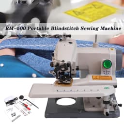 Portable Blindstitch Hem Chain Stitch Sewing Machine 1200 Stitches Per Min For Apparel Tailoring And Alterations