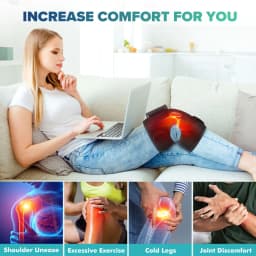 Cordless Heated Knee Massager,Heated Knee Brace with Massage,Heating Pad for Knee,3 Heating & Vibration Modes,Knee Wrap for Gift