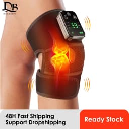 Cordless Heated Knee Massager,Heated Knee Brace with Massage,Heating Pad for Knee,3 Heating & Vibration Modes,Knee Wrap for Gift
