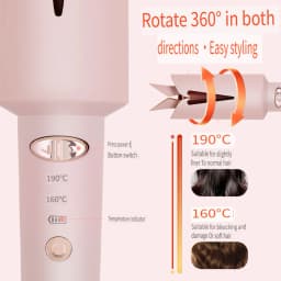 Hatteker Ceramic Negative Ion Automatic Rotating Hair Curler USB Chargeable Styling Tool for Beautiful Curls