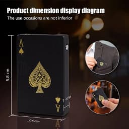 Metal Poker Card Shaped Lighter with Cash Detector Light Windproof Decompression Portable Turbine Torch Lighter for Men's Gift