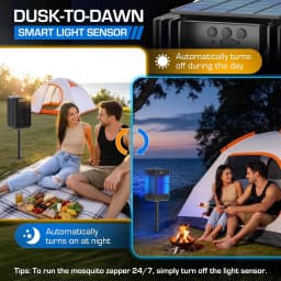 Solar Bug Zapper Outdoor Mosquito Zapper Cordless Waterproof Fly Zapper with Illuminated Light Ground Bracket