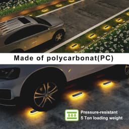 5 Years Lifespan 4 Pack Solar Deck Lights IP68 Waterproof Auto On/Off 5-Ton Anti-Pressure LED Step Lights for Garden Yard Solar Path Lighting