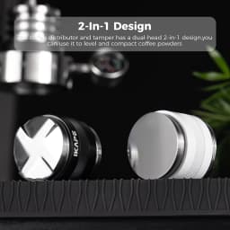 IKAPE Coffee Distributor & Tamper, 2 in 1 Adjustable Depth Espresso Distributor Tool Fit for 51/54/58mm Bottomless Portafilter