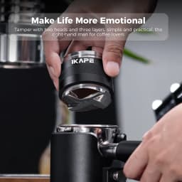 IKAPE Coffee Distributor & Tamper, 2 in 1 Adjustable Depth Espresso Distributor Tool Fit for 51/54/58mm Bottomless Portafilter