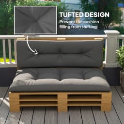 2-Seater Outdoor Tray Seat Cushion, Thick Replacement Tray Sofa Cushion
