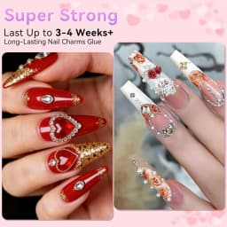 2PCS Nail Rhinestone Glue for Nails ,Makartt Super Strong Gel Glue for Rhinestones,3D Art Charm Decorations Bling Gem Bow Jewels