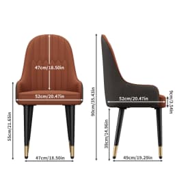 Modern Dining Chairs Set of 2 Kitchen Chairs Upholstered Cushion Seat Metal Legs for Dining Room Restaurant Island