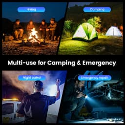 Rechargeable IPX6 Waterproof Flashlight, Zoom White LED Torch CE UKCA FCC Certified for Hunting Outdoor, DE/UK/US Warehouse