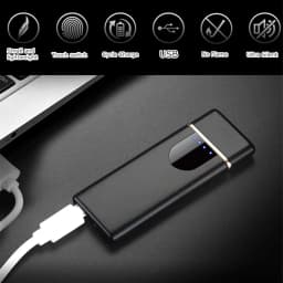 USB Rechargeable Electric Lighter Metal Windproof Flameless Tungsten Coil Touch Sensor Portable Outdoor Lighter Men Gift