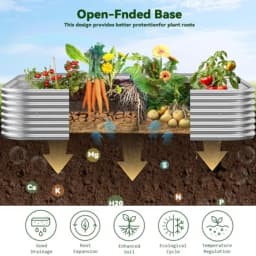 3 Pack Raised Beds for Gardening Corrugated Galvanized Steel Raised Garden Bed Outdoor Metal Above Ground Garden Bed for Vegeta