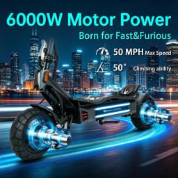 High Power Dual Motor 3000W*2 Electric Scooter 10 Inch Anti-Shock Tires Foldable Adult Off Road E Scooter Long Distance Travel Scooter