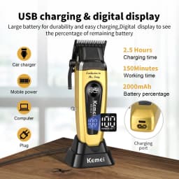 Hair Clippers for Men, Cordless Barber Clippers with LED Display 2299Hair Trimmer with Charging Base Professional Hair Clippers for Men, Cordless Barber Clipper T-Blade Beard Trimmer Foil Shaver Set, Rechargeable Electric Fade Clipper Hair Cutting