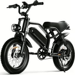 Spacewalk 16" Electric Bike for Adults/Teens, Peak 1500W & 65 Miles Long Range, 48V 15.6Ah Battery, Up to 28Mph, Full Suspension Fat Tire All-Terrain EBike on Mountains,Snow,Sand