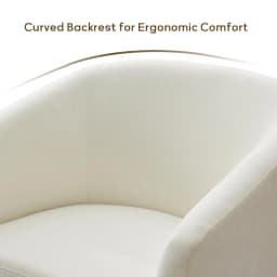 Chenille 360°Swivel Barrel Chair Upholstered Armchair Bedroom Apartment Reading Nook Cream White,Customized