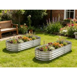 6 ft X 2 ft Raised Garden Bed Metal Elevated Planter for Vegetable Flower Herb 2pk