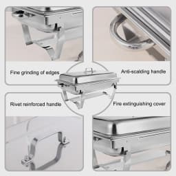 2/4/6Pack Chafing Dish Buffet Set Stainless Steel 8QT Food Servers and Warmers Fuel Holder for Party Catering Wedding