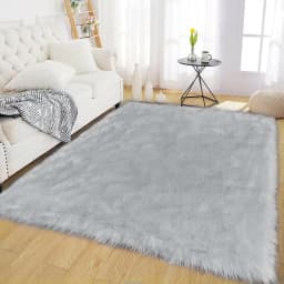 Pink Area Rugs 10x12 Fluffy Fuzzy Furry Rug for Girls Bedroom Living Room Faux Sheepskin Fur Shaggy Plush Rectangle Rugs