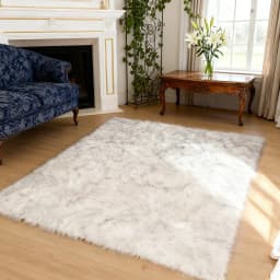 Pink Area Rugs 10x12 Fluffy Fuzzy Furry Rug for Girls Bedroom Living Room Faux Sheepskin Fur Shaggy Plush Rectangle Rugs