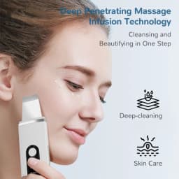 Lady Care Ultrasonic Skin Scrubber 4 in 1 Ion Import Export Facial Cleansing Spatula Blackhead Remover for Pore Purifying