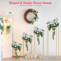 4pcs Metal Flower Stand 40cm,60cm,80cm,100cm Tall Gold Wedding Flower Stand for Wedding,Party, Events, Home Deco