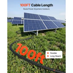 SucceBuy 30FT/50FT/100FT Solar Panel Extension Cable with Flame Retardant Protective Sleeving Female and Male Connectors for RV