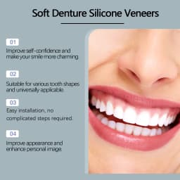 Dentures Full Set over Gums No Teeth Temporary Orthodontic Natural Upper Lower Braces Silicone Dentures Set Oral Hygiene Care