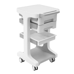 Mobile Storage Cart with 3 Tiers & 2 Drawers Durable ABS Smooth Rolling Wheels Lockable Modern Design for Salon Home