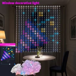Festive LED Curtain Fairy Lights, Music Synchronized & Remote Controlled, Outdoor Christmas and Party Decoration Lights