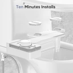 Bidet Attachment for Toilet - Ultra-Slim Self Cleaning Fresh Cold Water Sprayer Bidets for Existing Toilets Seat Baday Beday Badette Bedette with Dual Nozzle for Feminine and Posterior Wash