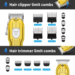 HIENA Hair Cutting Kit with LED Display USB, Gifts for Men Hair Clippers Set for Men Professional Barber Kit for Hair Cutting Cordless Rechargeable Clippers and Trimmers Set