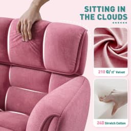 Home Office Chair with Arms Wheels Square Leisure Vanity Chair Adjustable Height Makeup Chair Soft-Touch Desk Chair for Bedroom