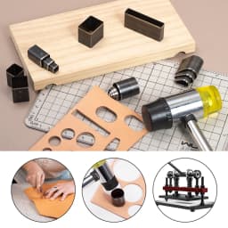 WUTA Sharp Hollow Punch Cutter Tool, Leather Punching Die Cutting Mold, Manual Leather Craft Tool Hole Puncher 26/39/52/55 Kit